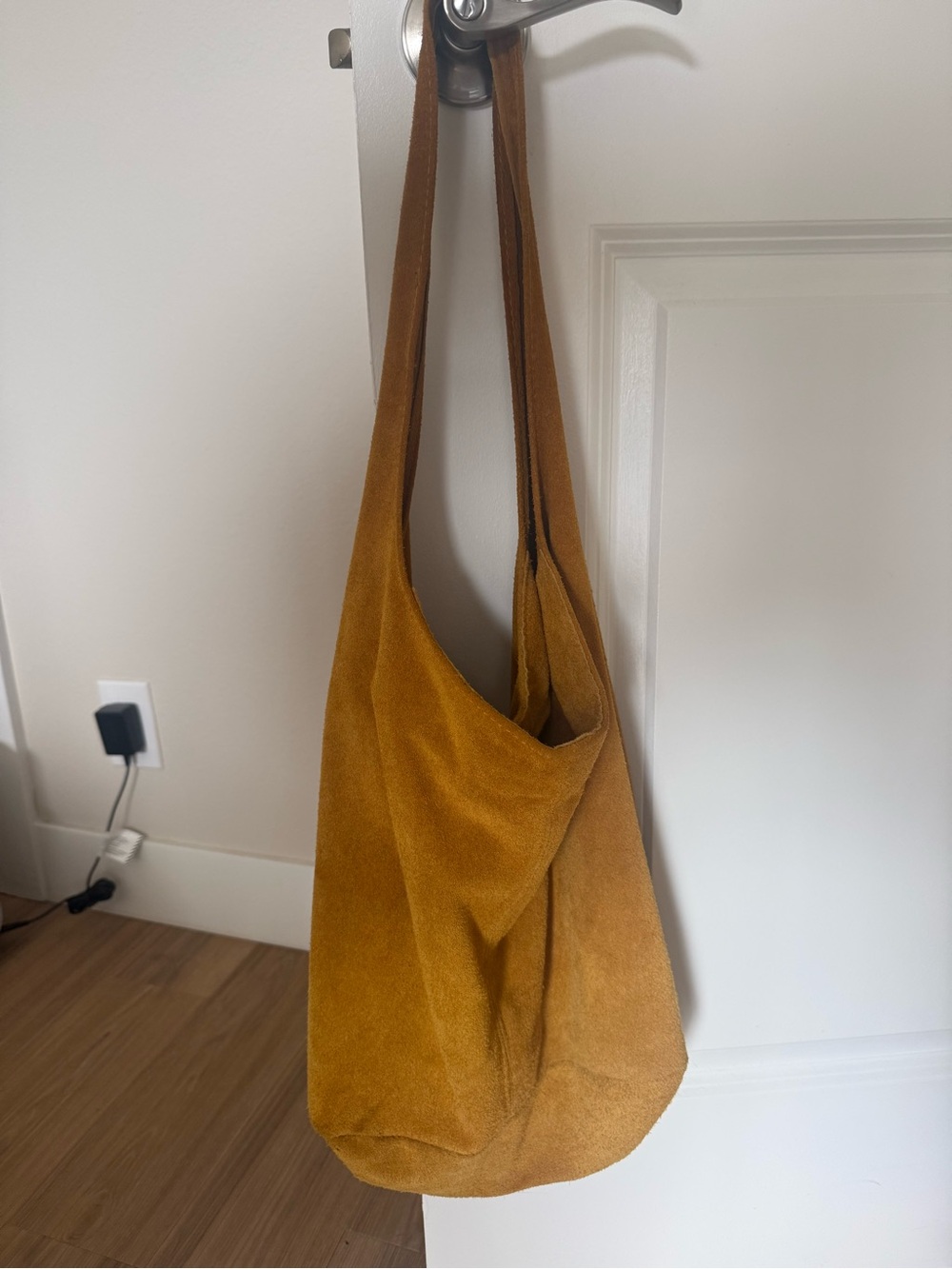 Mustard Suede Shoulder/hobo Bag